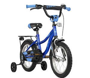 Велосипед 14'' NOVATRACK WIND (1ск,защ.цепи, крылья, тормоз ножной, багаж.) синий